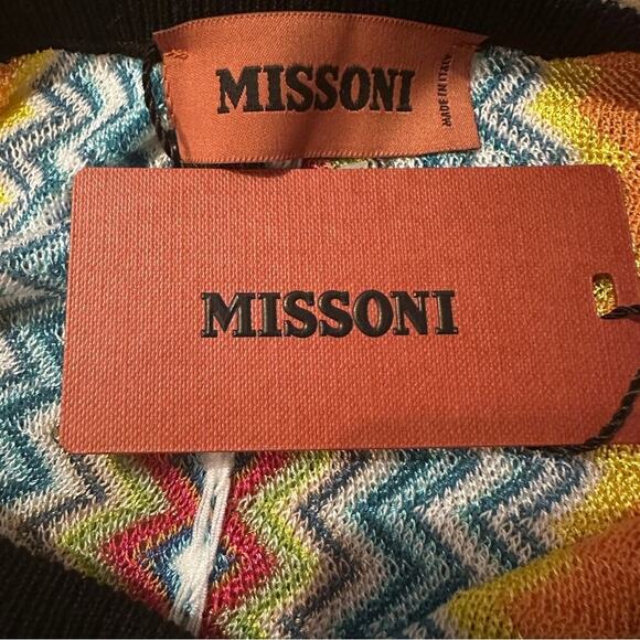 Missoni Multicolor Rainbow Chevron Fringe Pullover Poncho One Size NEW - Picture 7 of 10